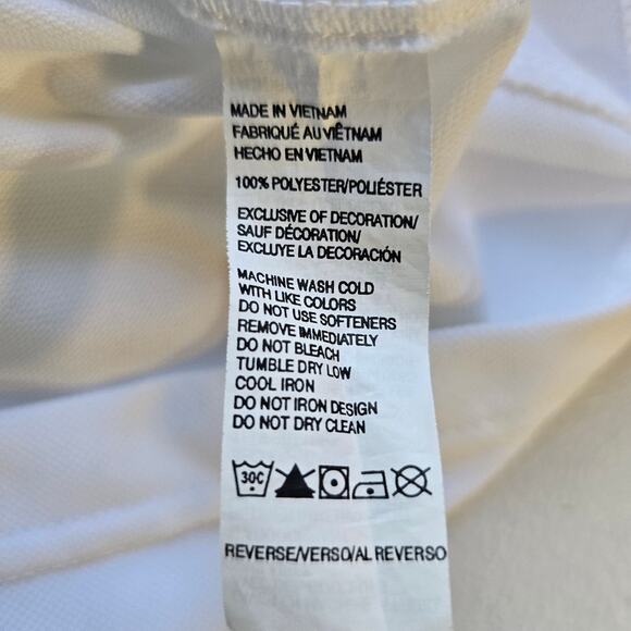 Izod Performance Long Sleeve Polo Sweater Pullover Men's Size Small White Navy - Picture 9 of 10